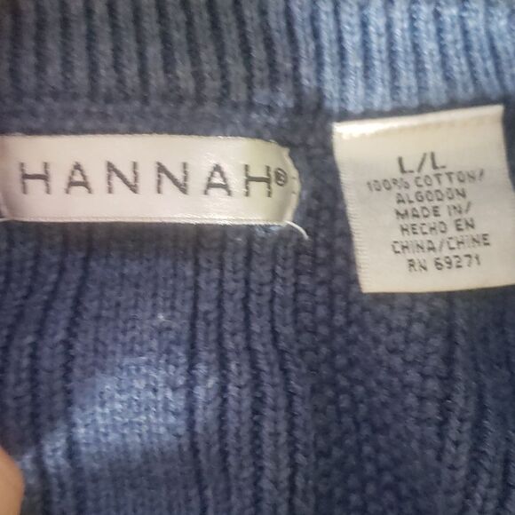 Hannah Women’s XL Blue Open-Front Cardigan Sweater | Lightweight Cozy Layer - Picture 5 of 5